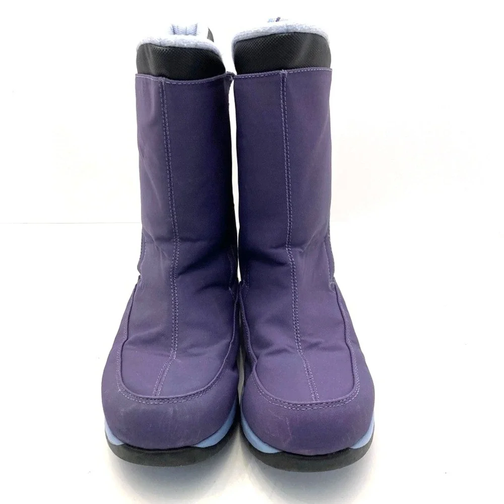 Lands' End Winter Boots Purple Hook & Loop Close Waterproof Snow Youth 7M